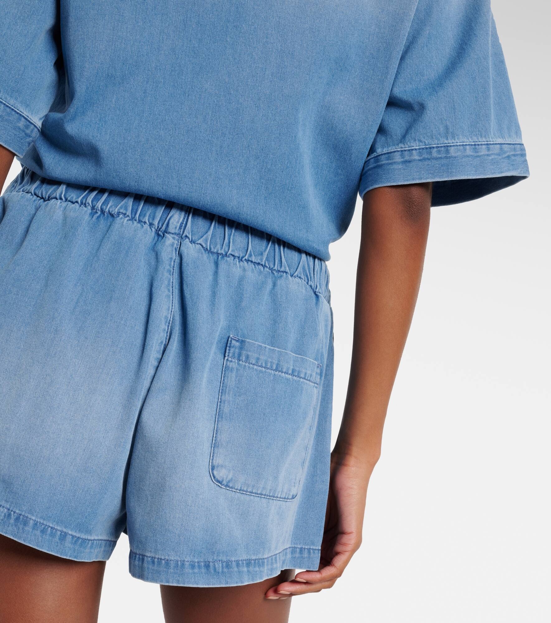Logo denim shorts - 6