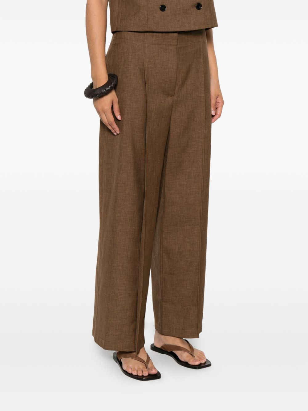 pleated cropped trousers - 3