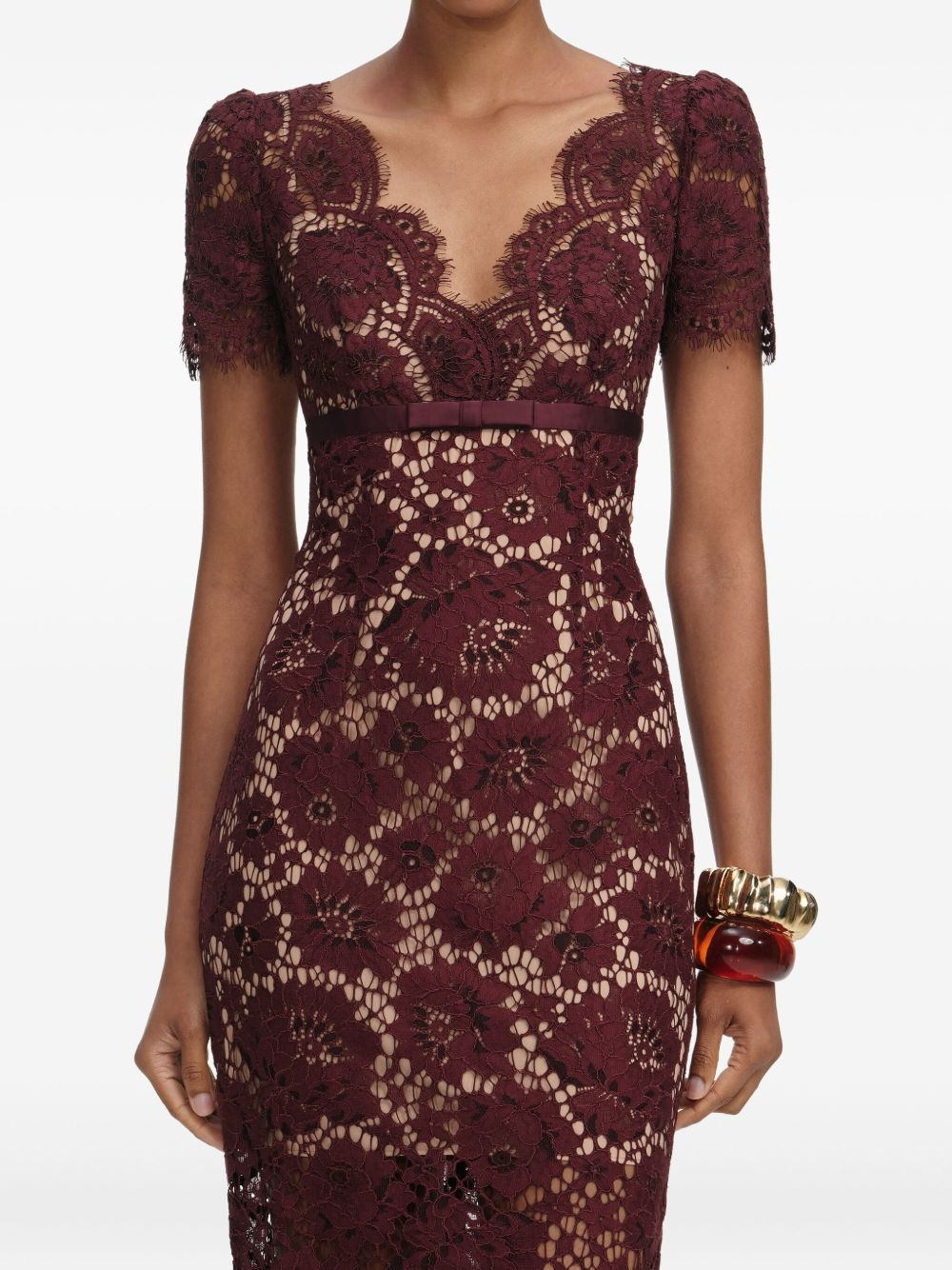 floral lace midi dress - 3