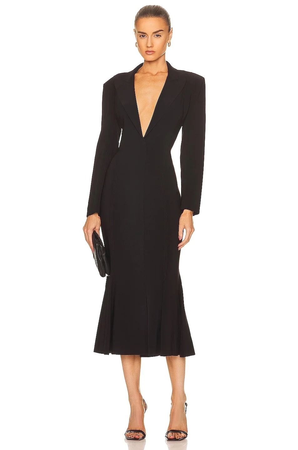 Single Breasted Fishtail Midi Dress - 1