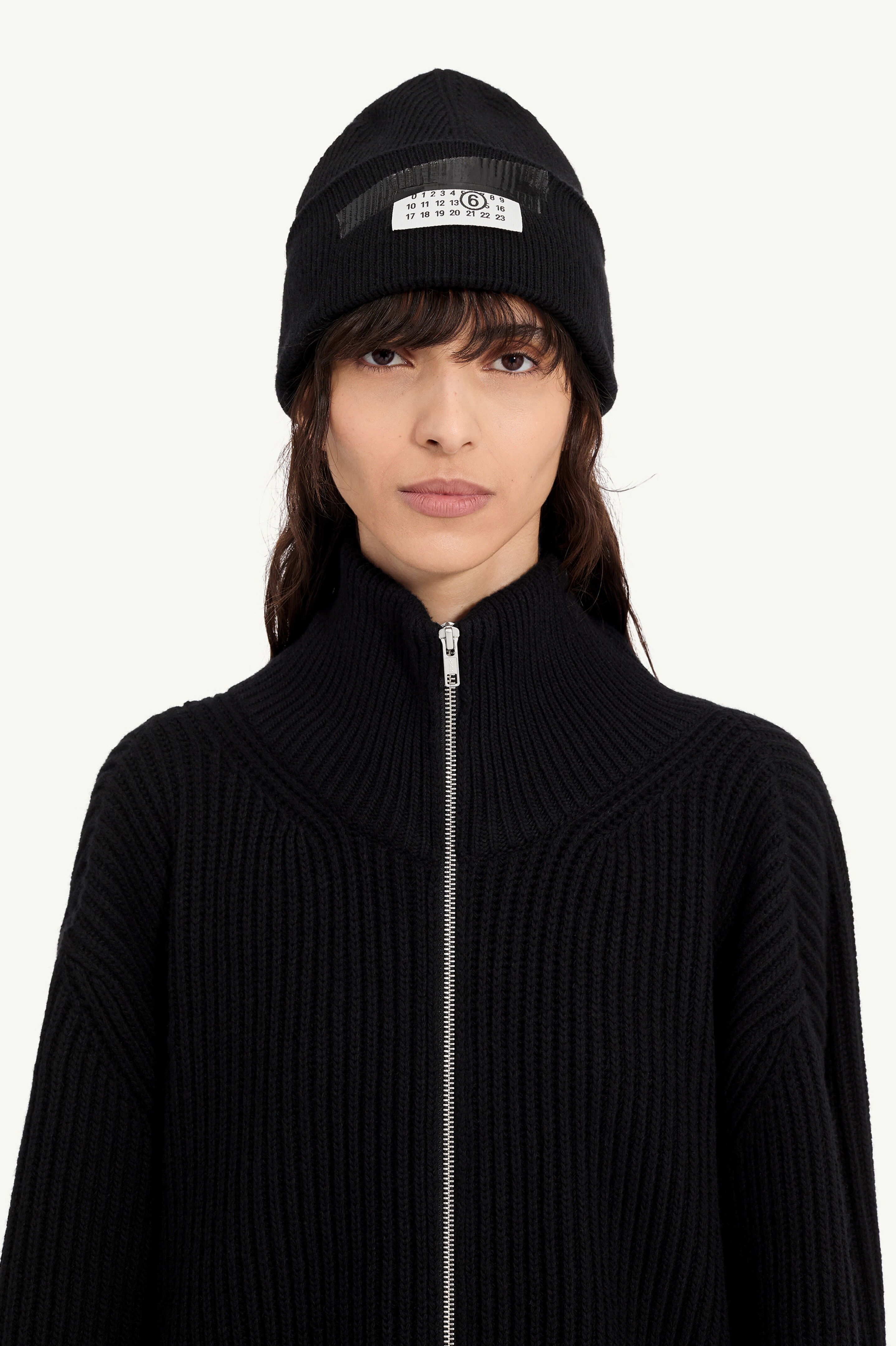 Taped label wool beanie - 4