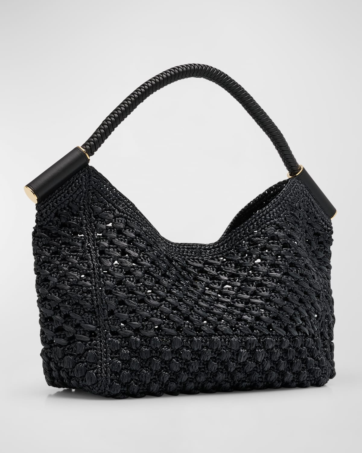 Raffia & Leather Top-Handle Bag - 6