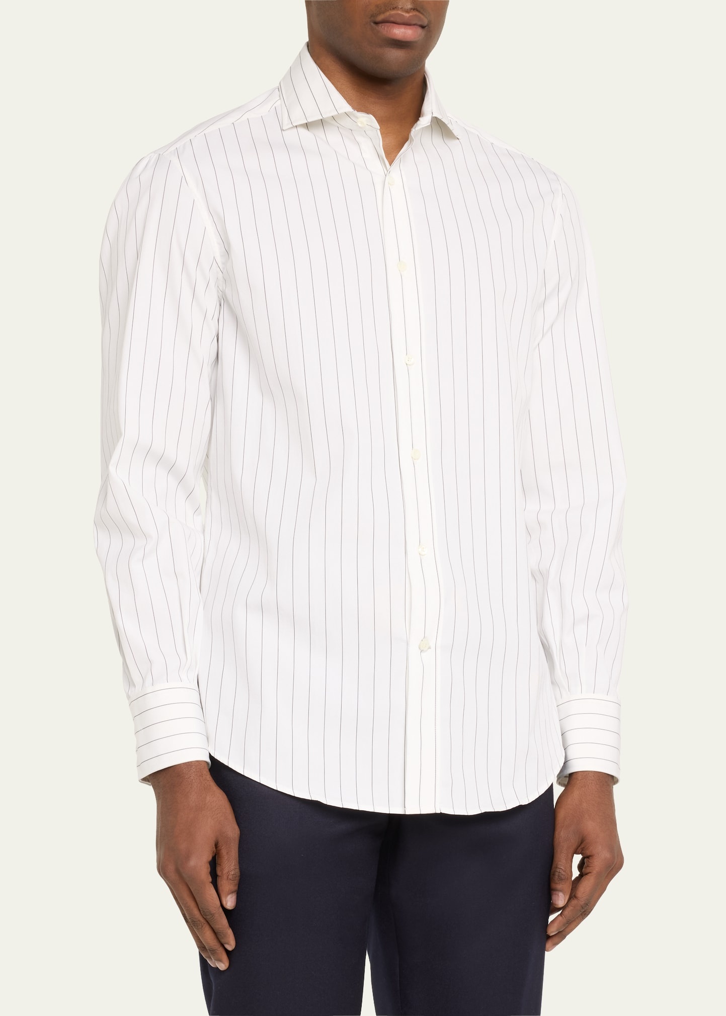 Men's Pinstripe Cotton Sport Shirt - 4