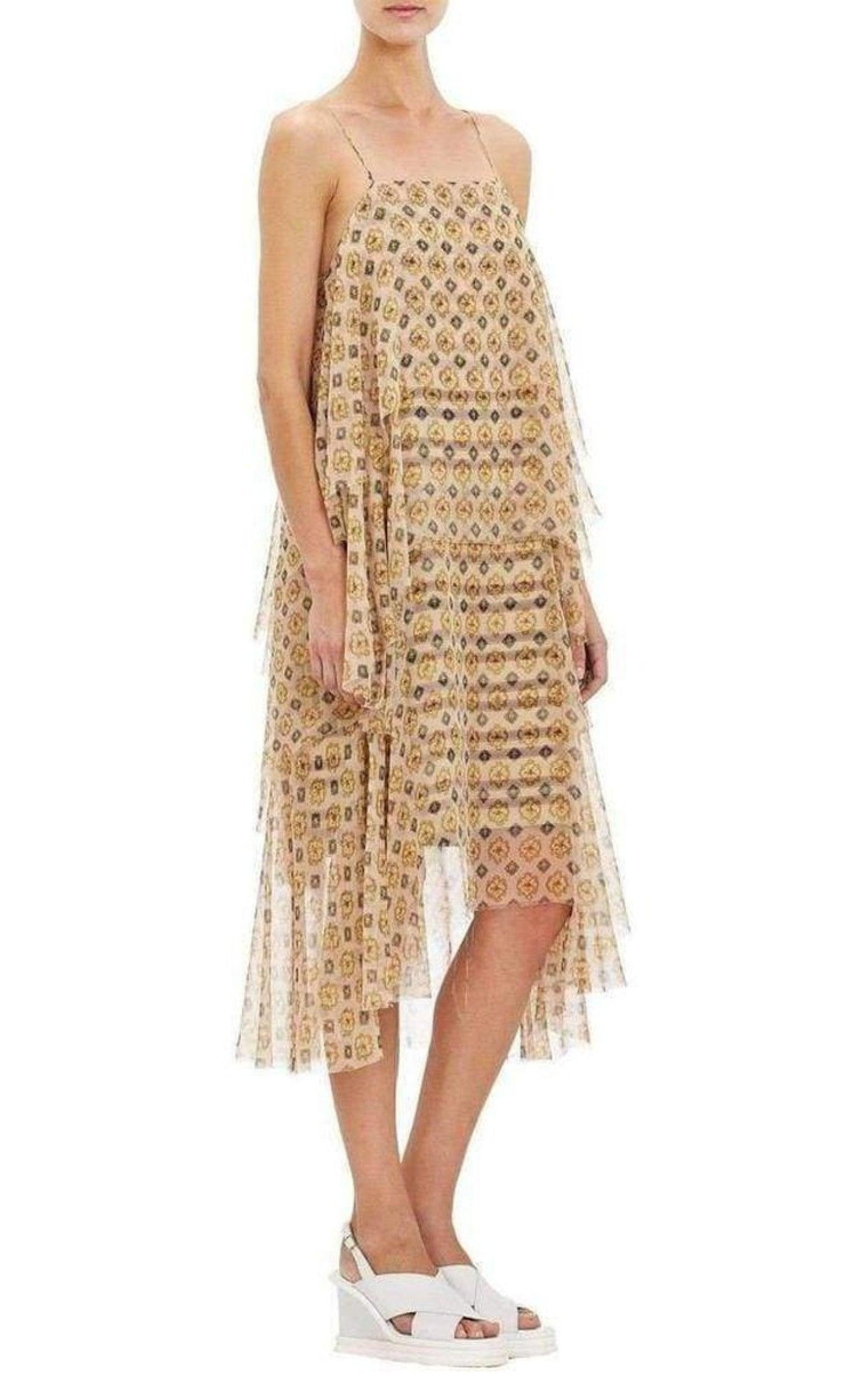 Tiered Chiffon Slip Silk Dress - 3