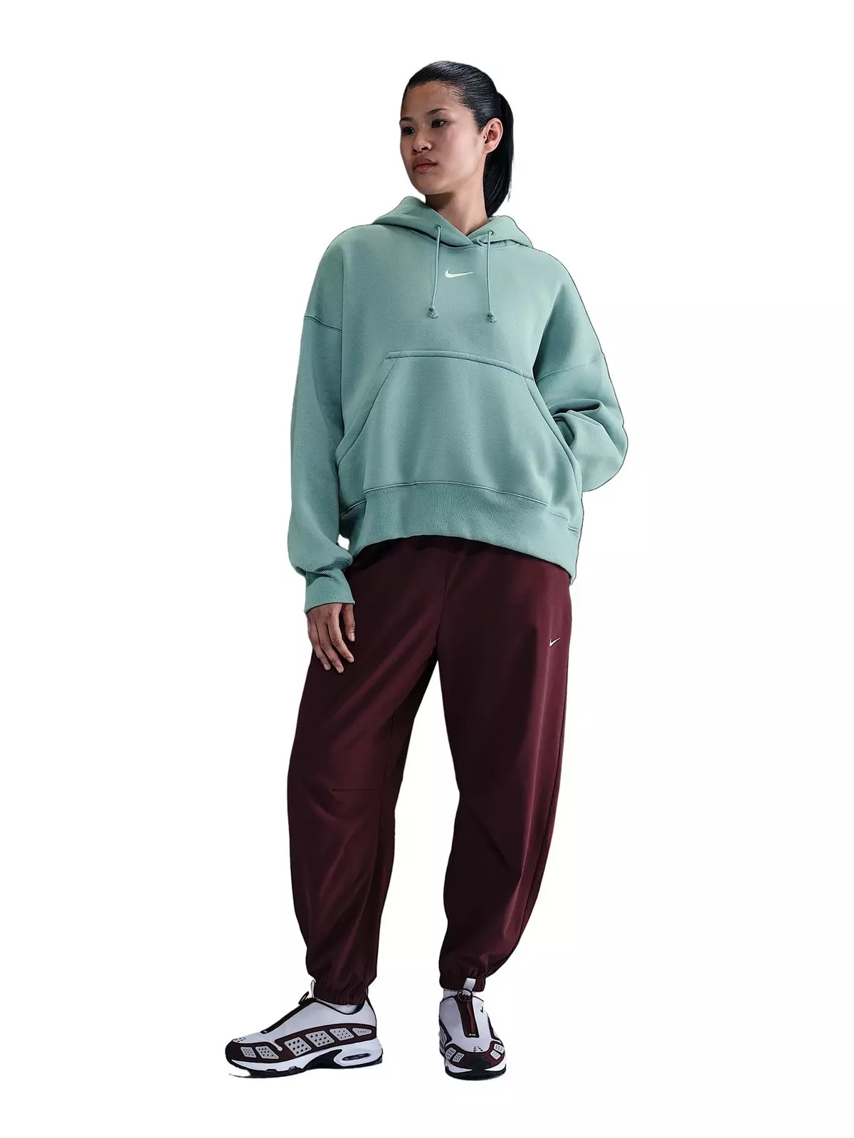Women's Sportswear Phoenix Fleece Over-Oversized Pullover Hoodie -Green - 4