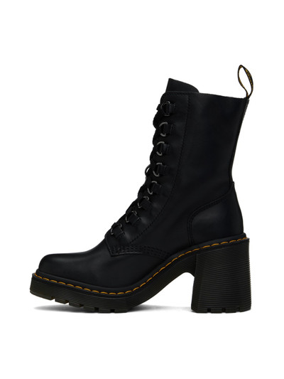Dr. Martens Black Chesney Leather Flared Heel Boots outlook