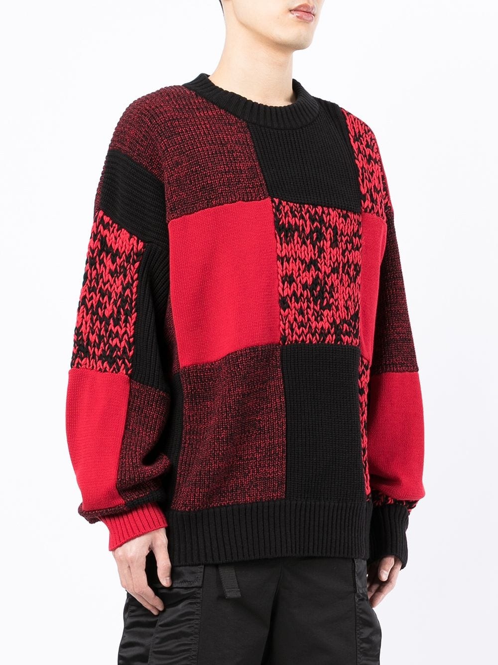 checked round-neck jumper - 3