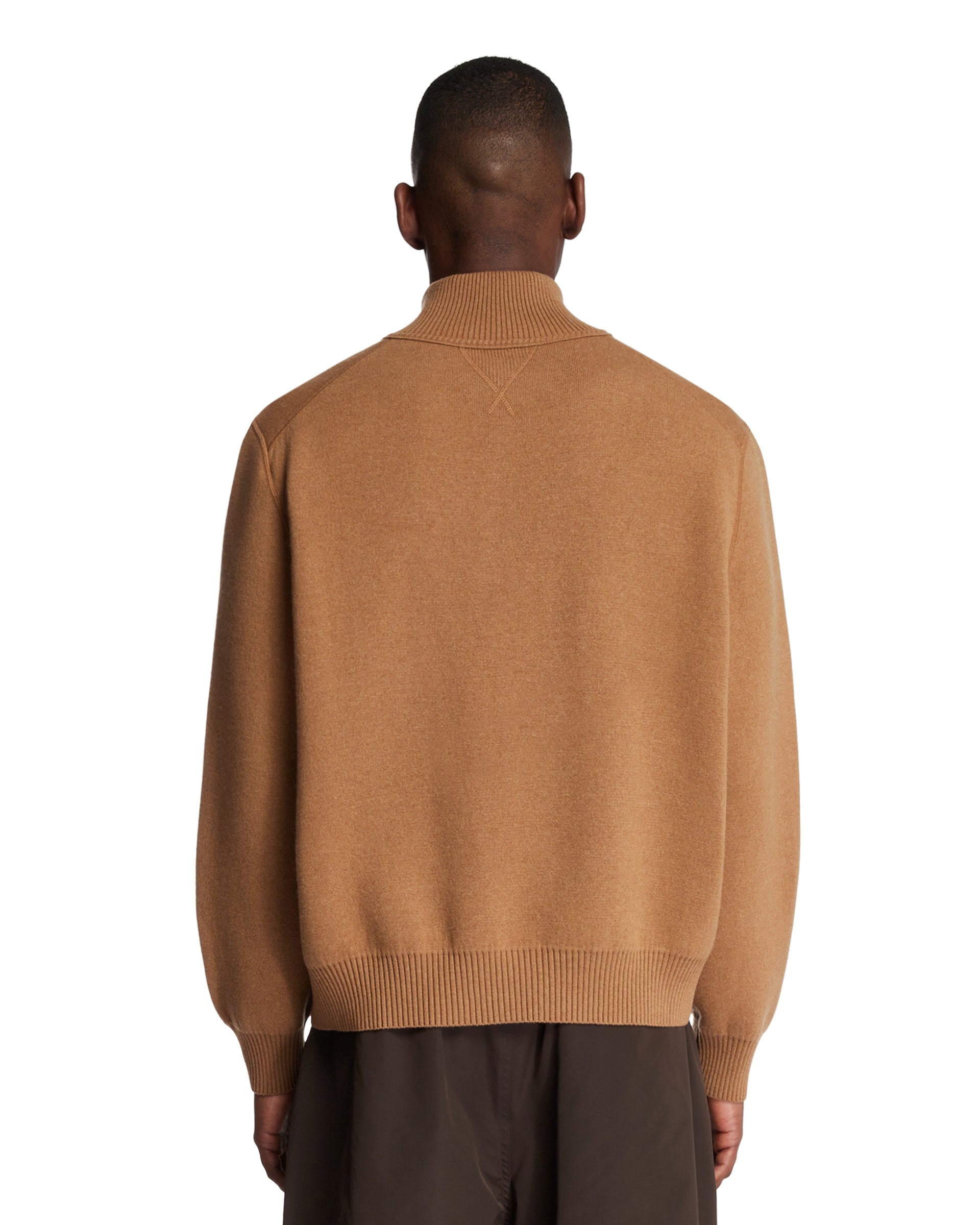 Brown Zip Cashmere Sweater - 3