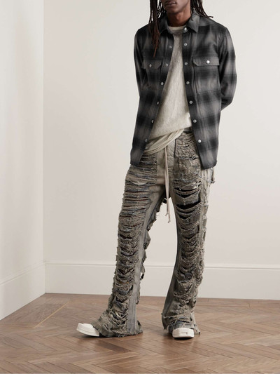 Rick Owens DRKSHDW Checked Cotton-Flannel Overshirt outlook