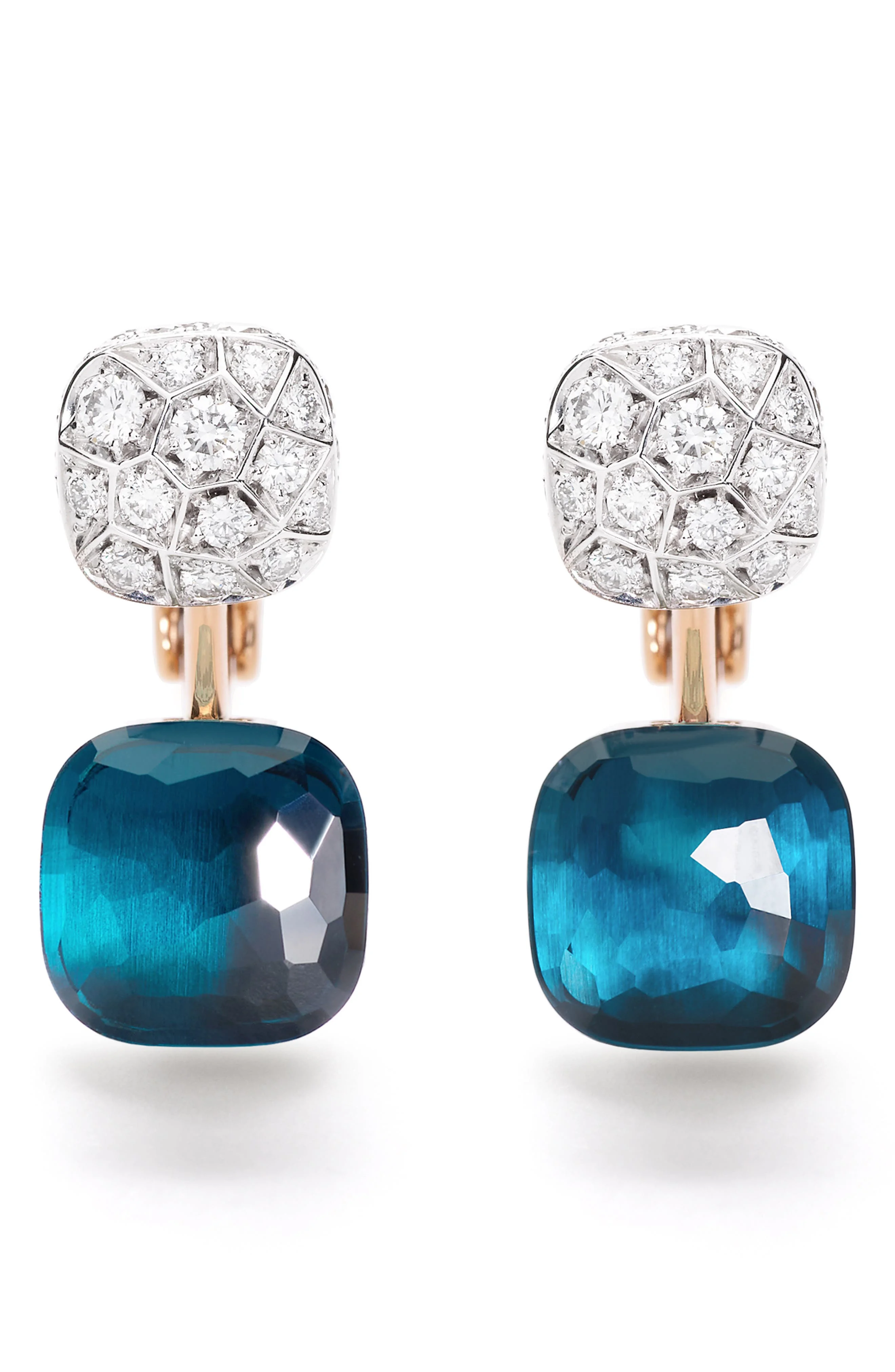 Pomellato Nudo Drop Earrings in London Blue Topaz /White Dia at Nordstrom - 1