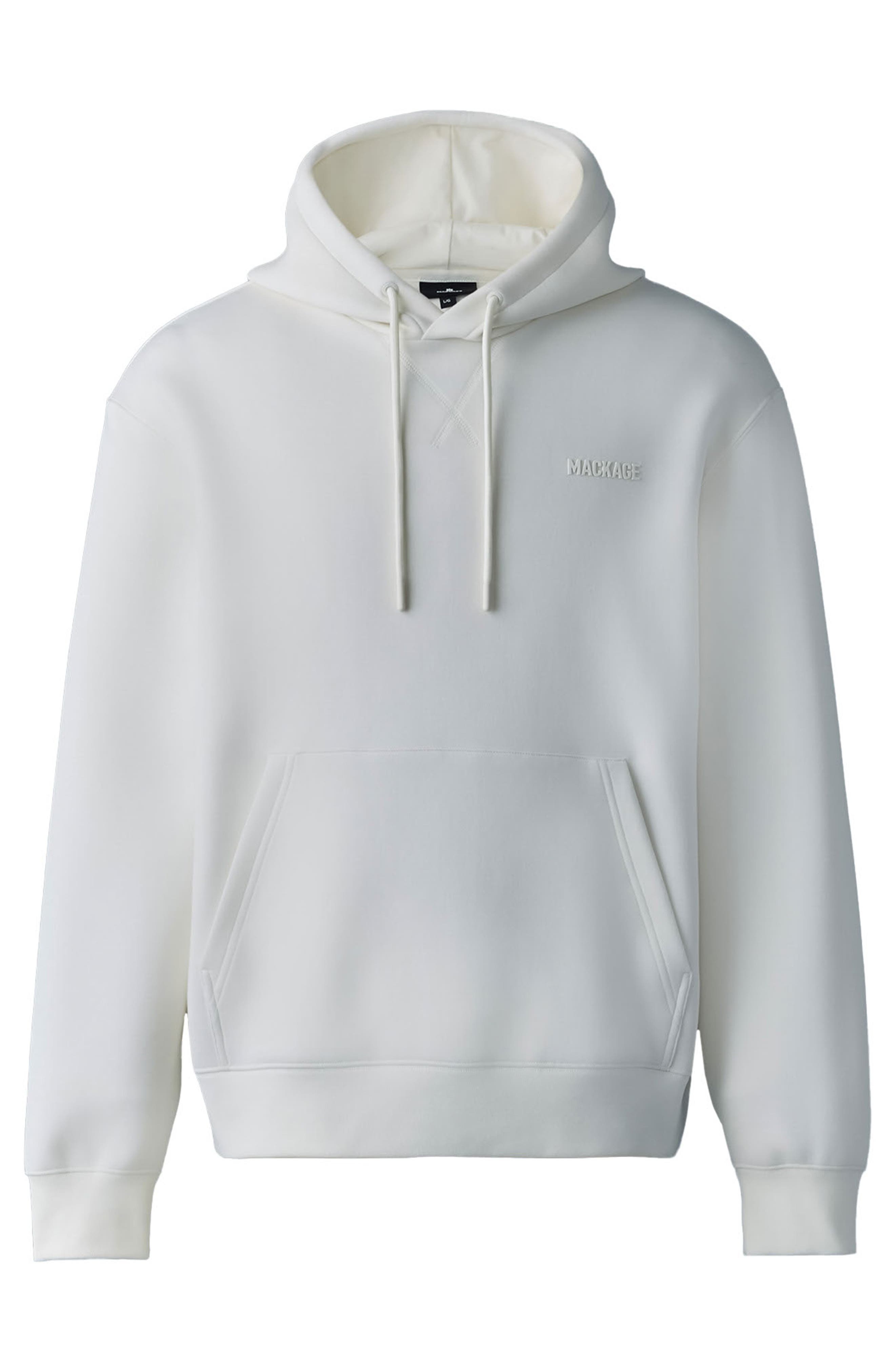 Mackage Krystian Double Face Jersey Hoodie in Cream at Nordstrom - 5