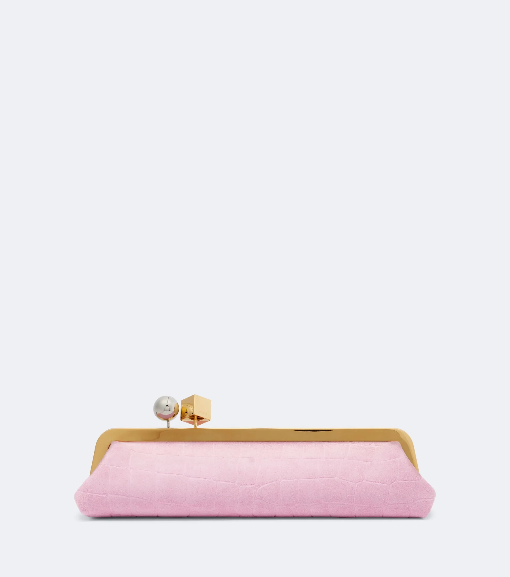 Salon croc-effect suede clutch - 1