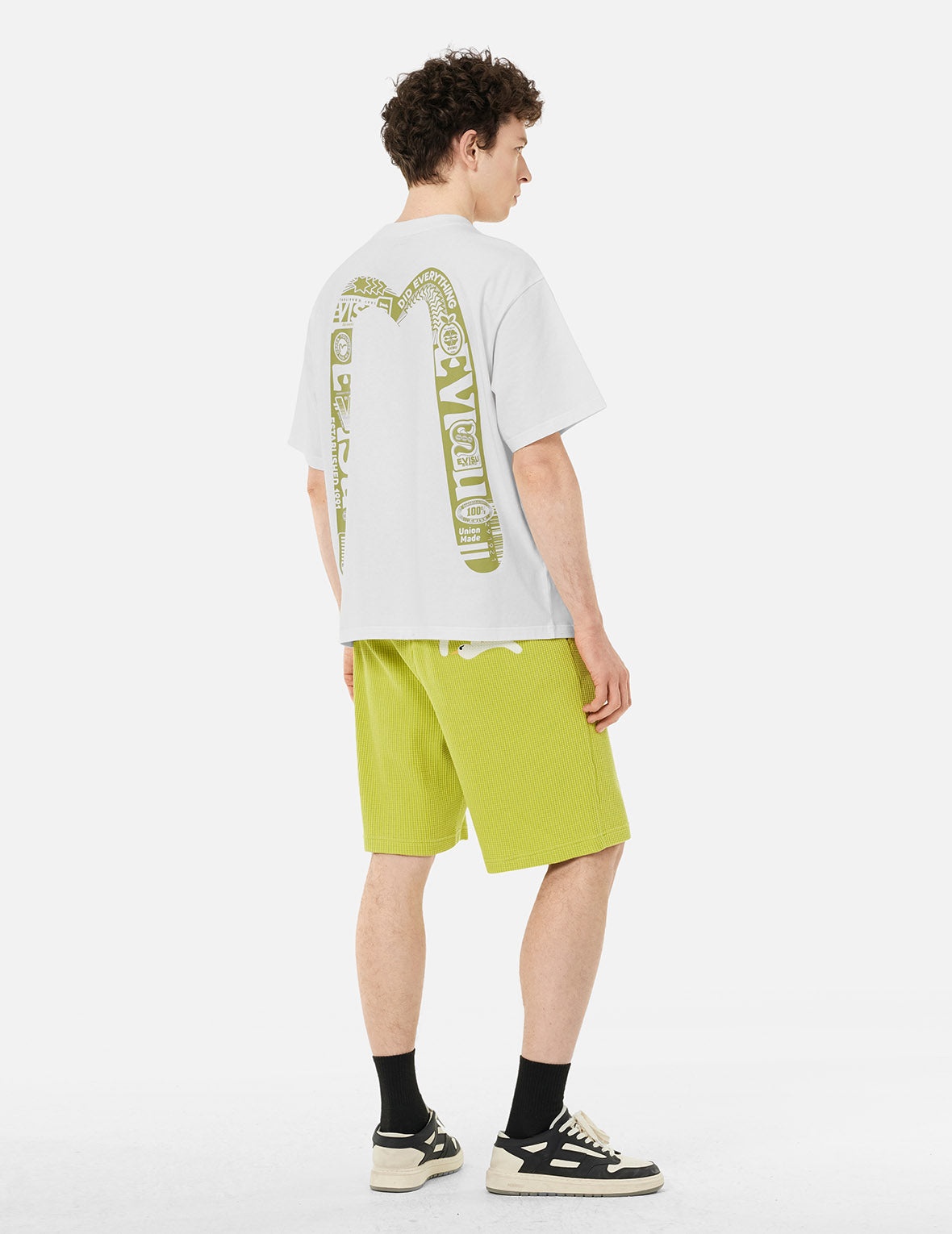 Seagull and Logo Embroidery Fashion Fit Waffle Sweatshorts - 4