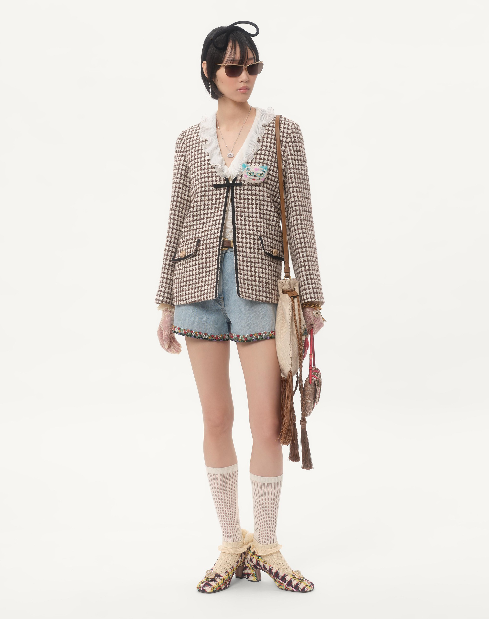 LIGHT TWEED PIED DE POULE JACKET - 2