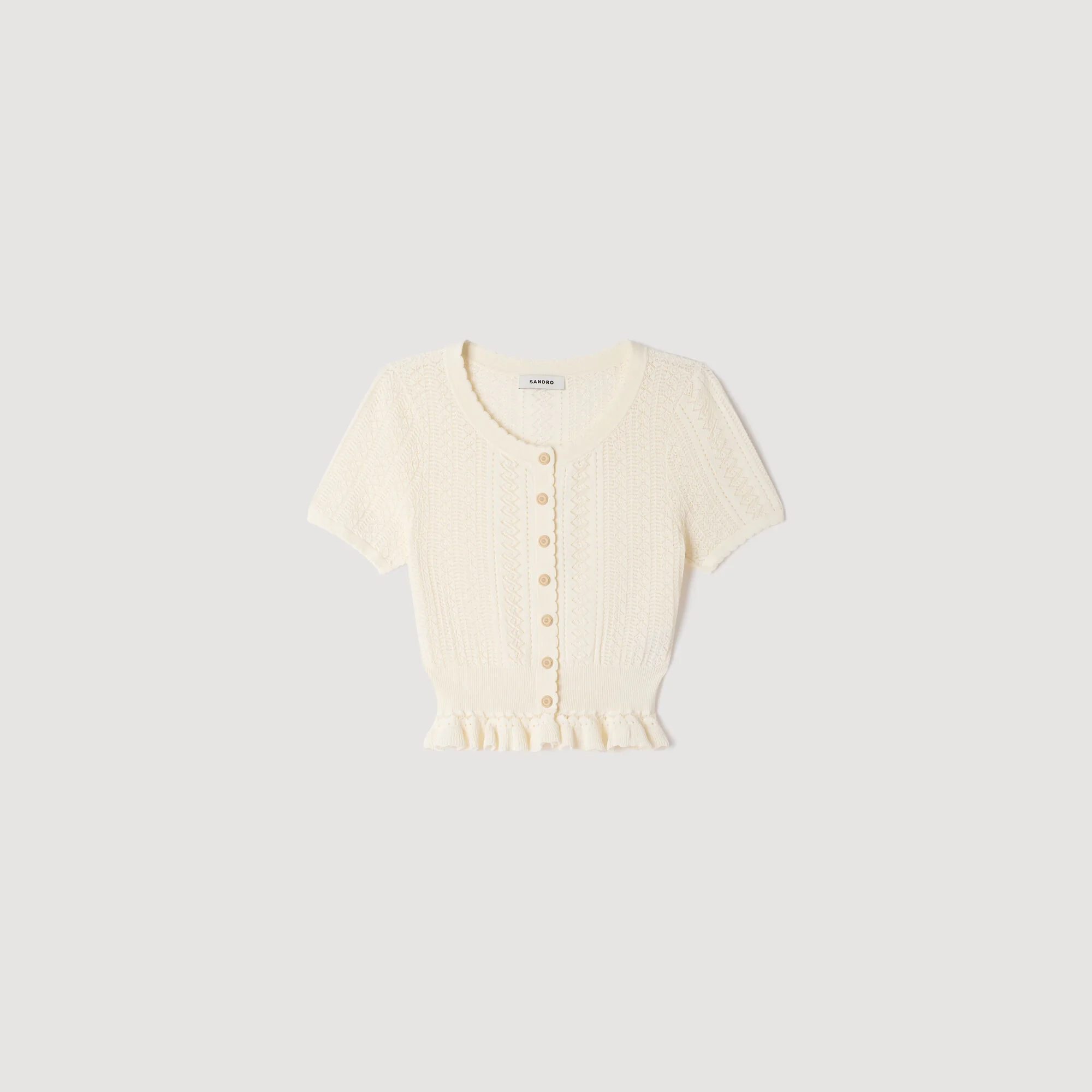 POINTELLE KNIT TOP - 1