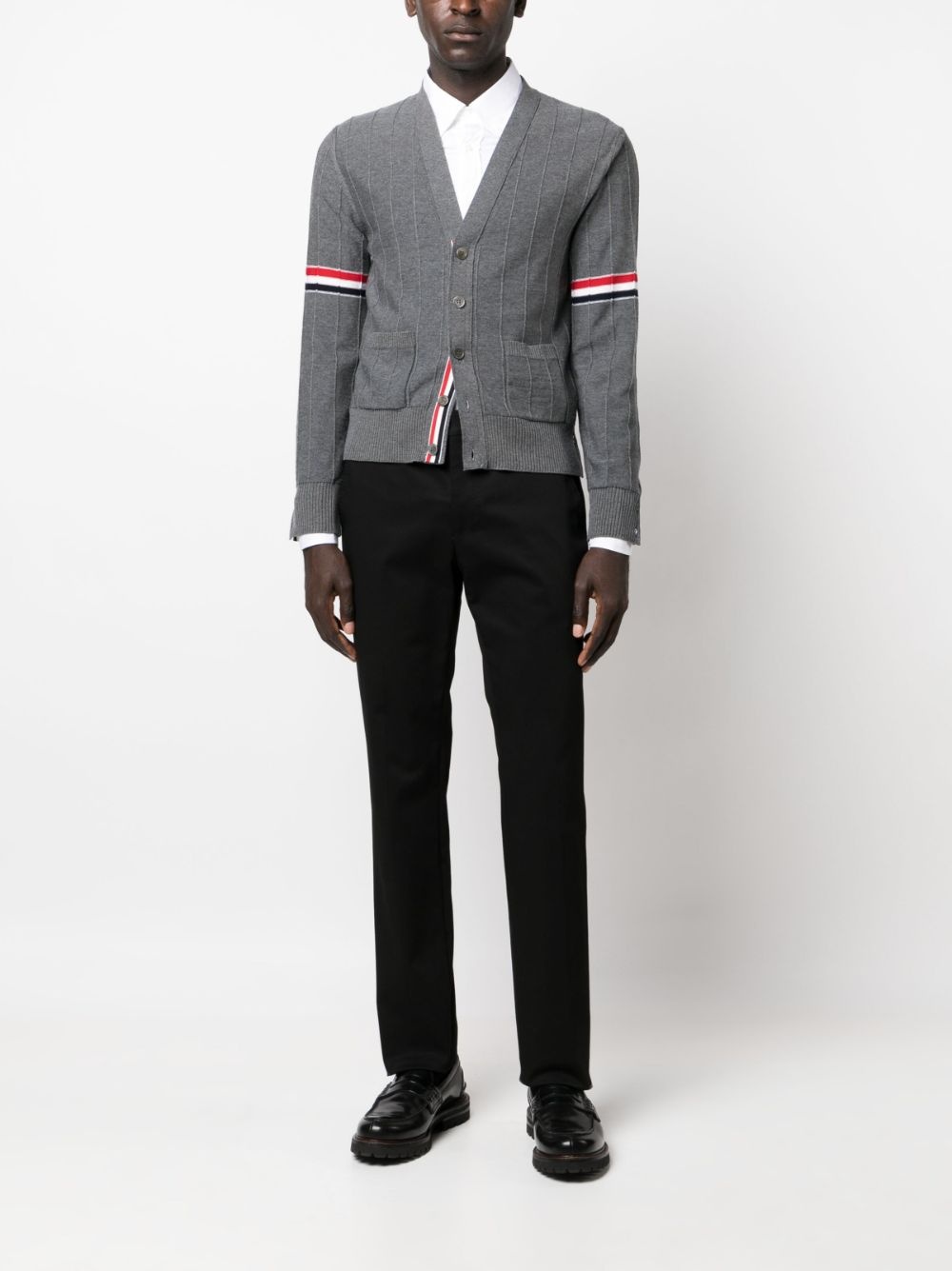 RWB striped V-neck cardigan - 2