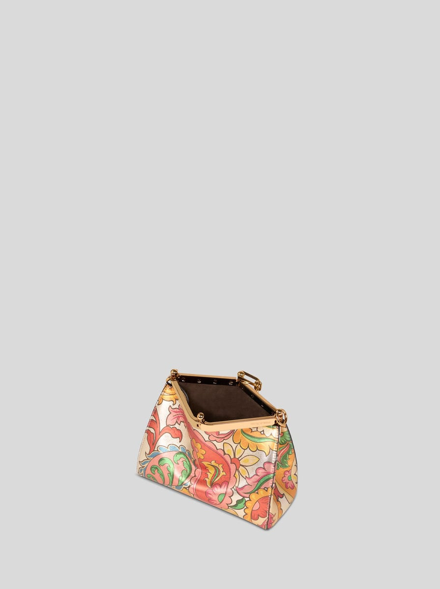SMALL LAMINATED VELA BAG WITH FLOWERS - 4