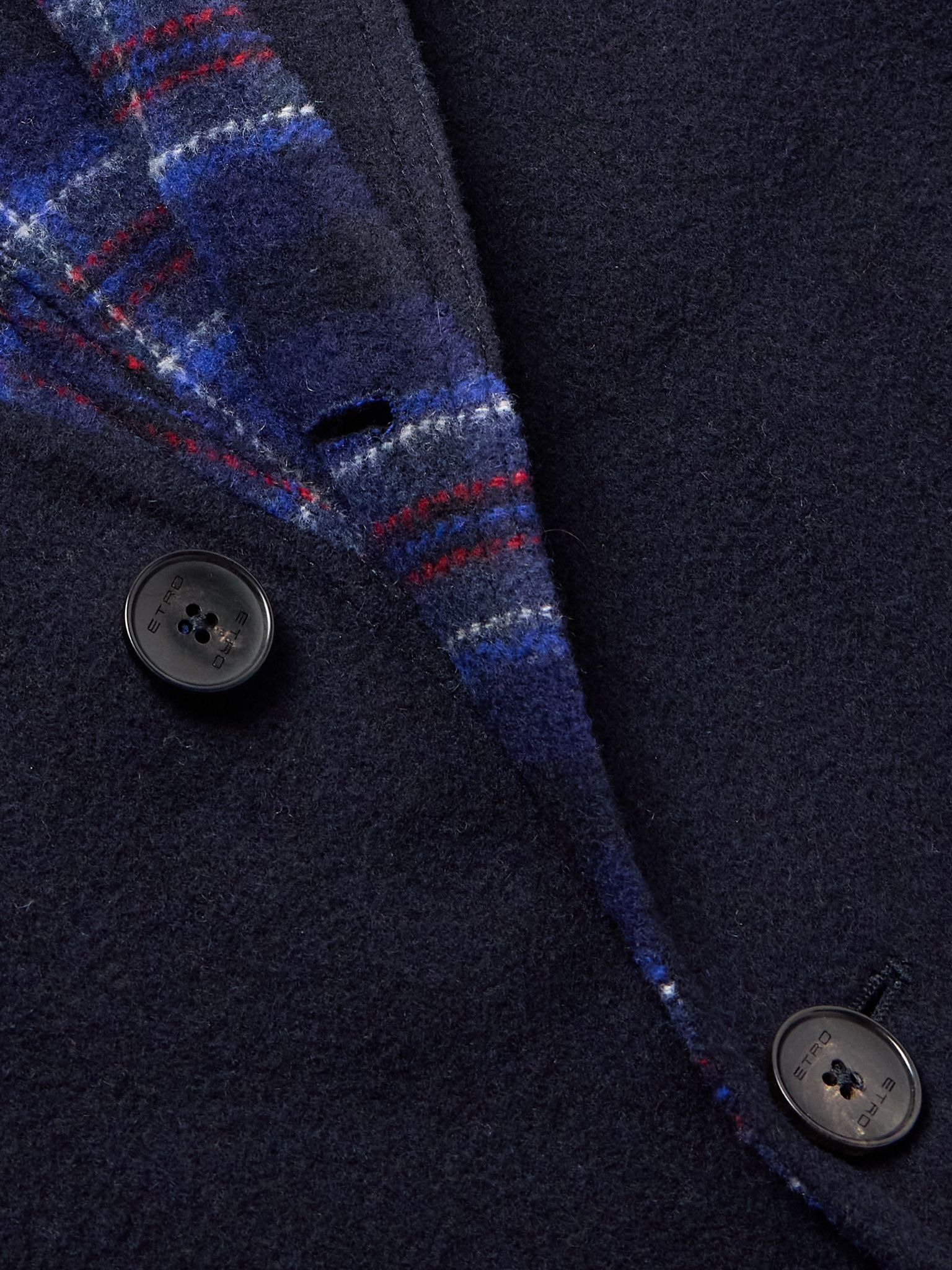 Reversible Wool-Blend Felt Coat Navy - 5
