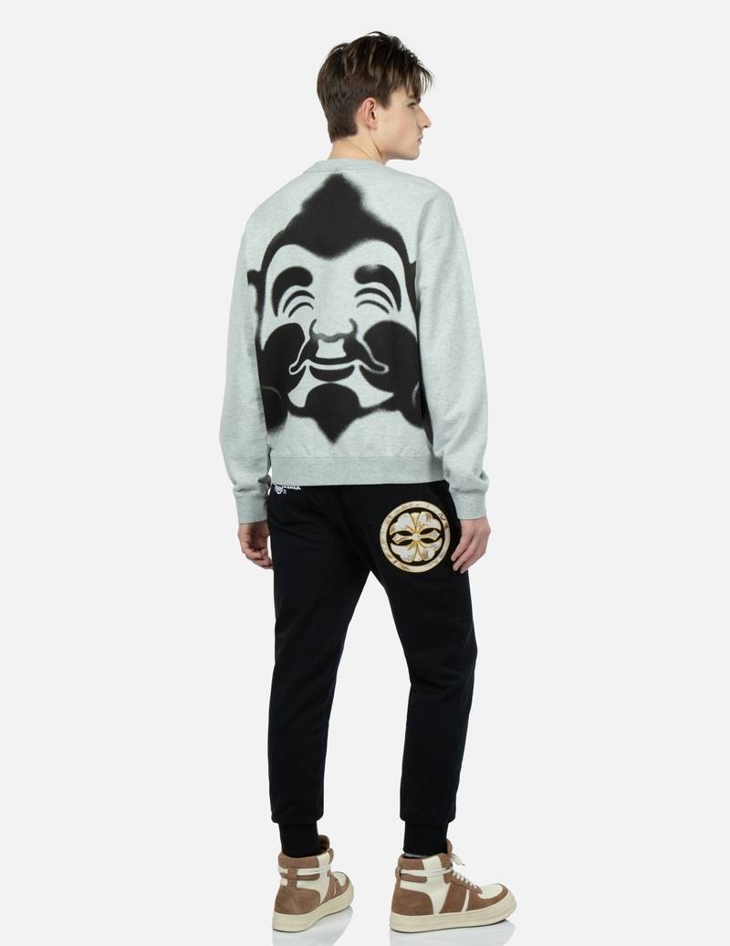 SPRAY-EFFECT GODHEAD PRINT SWEATSHIRT WITH SEAGULL EMBROIDERY 3