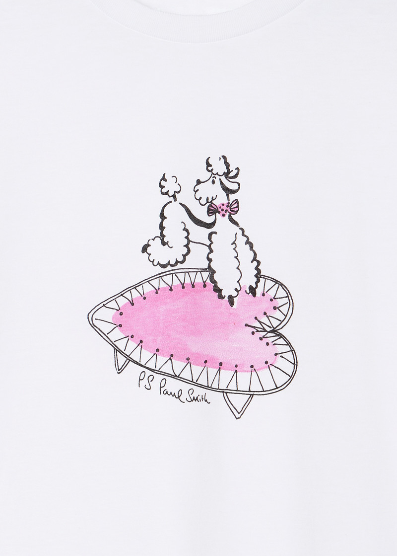 Paul Smith Women's White 'Poodle Print' T-Shirt outlook