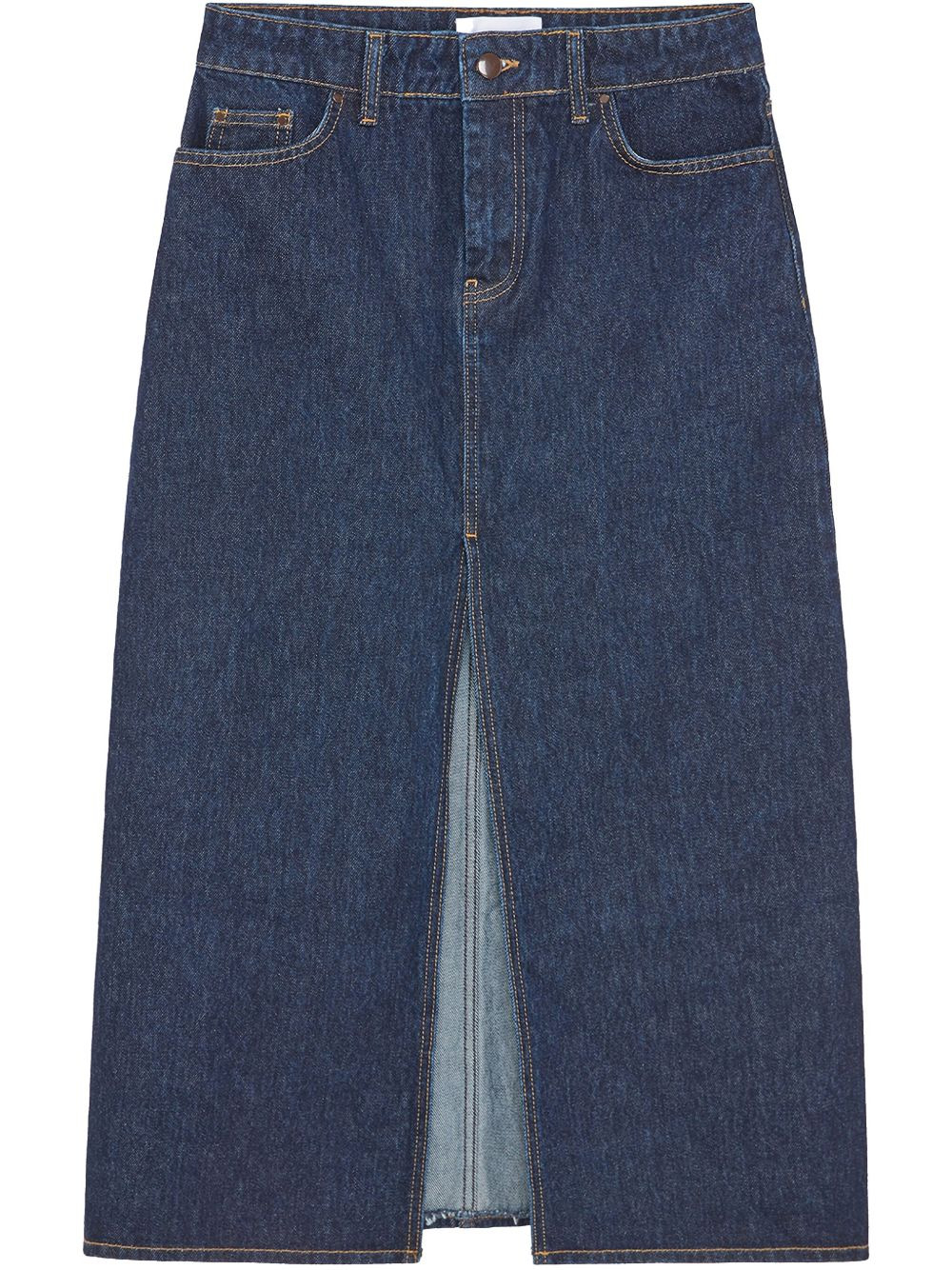 Ille front-slit denim midi skirt - 1