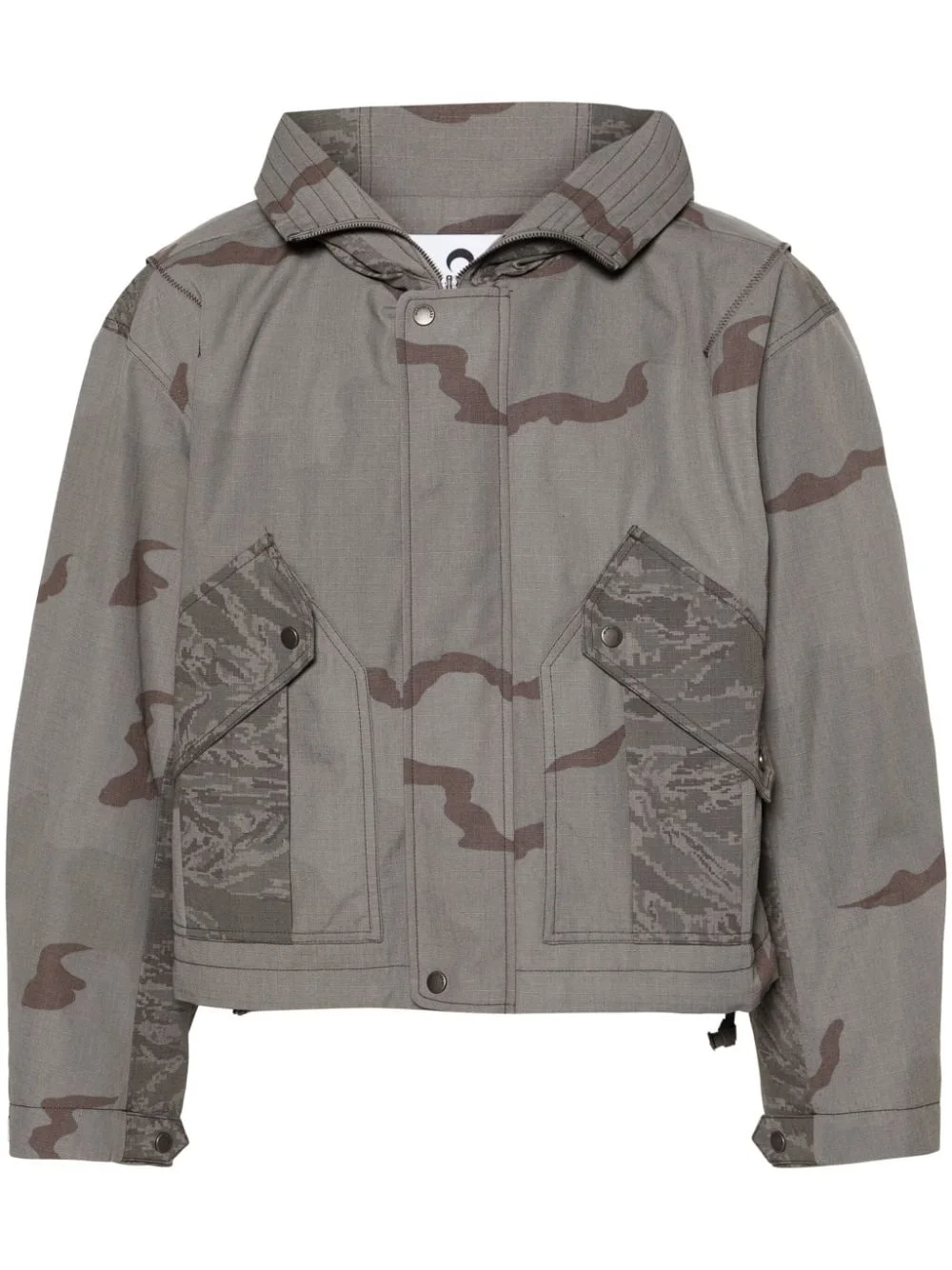 camouflage-print hooded jacket - 1