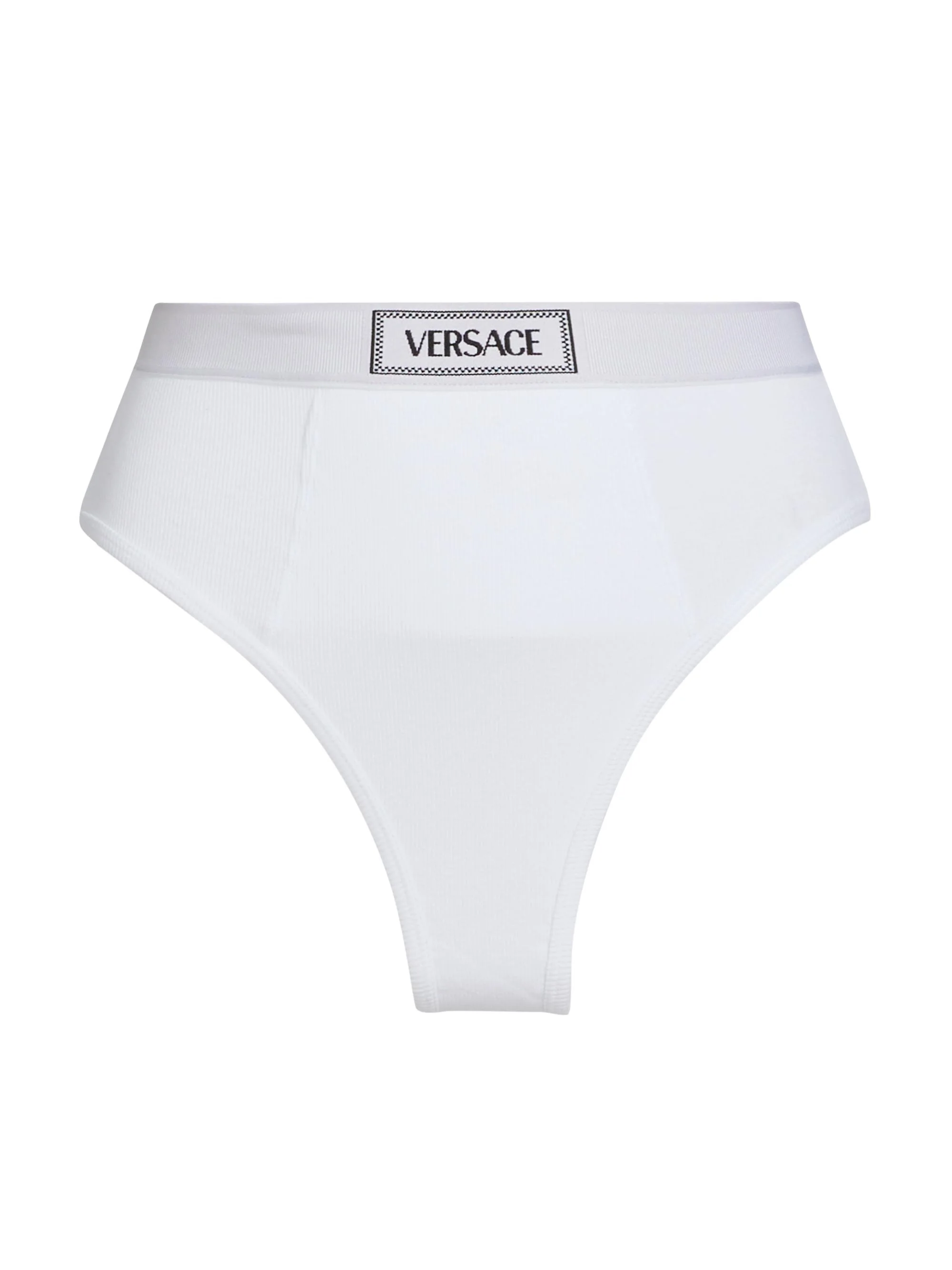 Women's Ribbed Logo Brief - White - 1