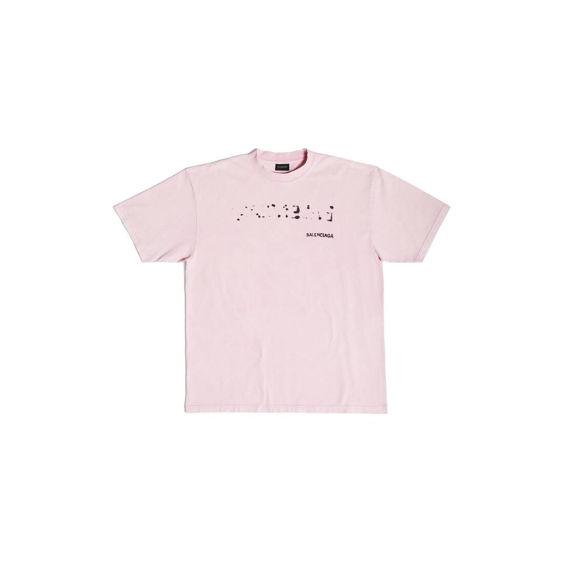 Women's Hand Drawn Balenciaga T-shirt Large Fit in Pink - 1