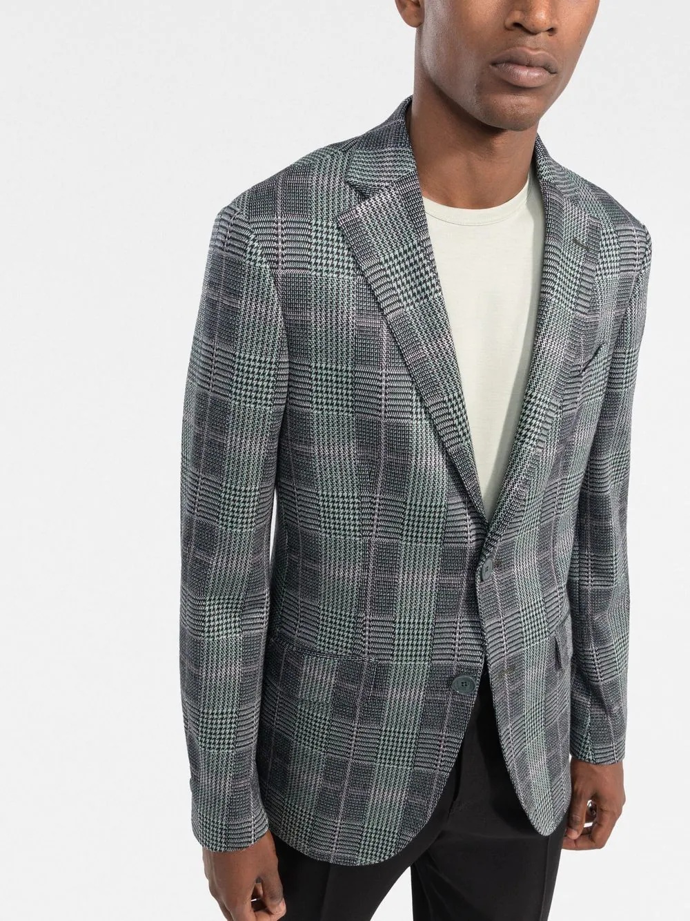 checked tailored blazer - 3