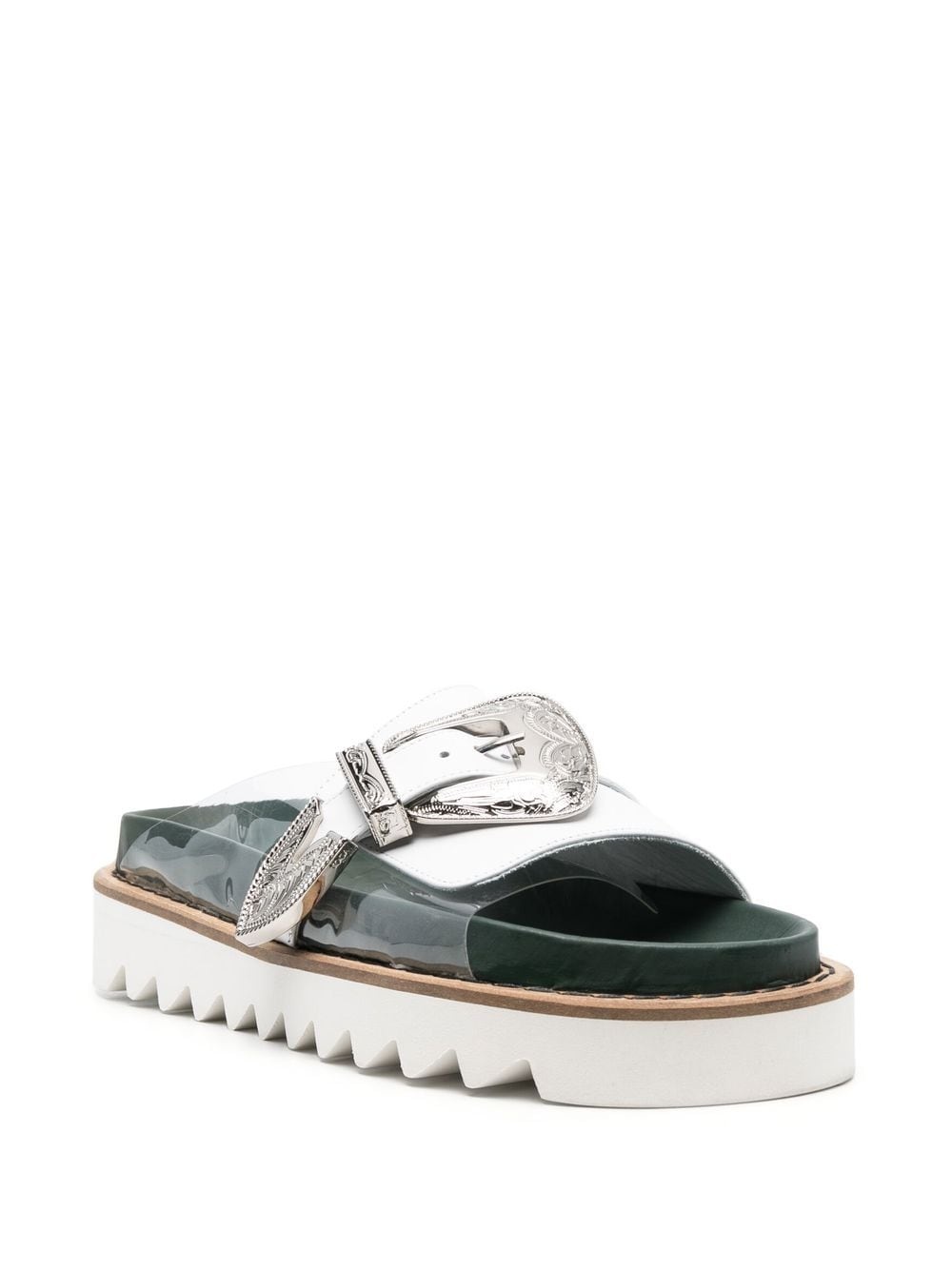 two-tone buckled sandals - 2