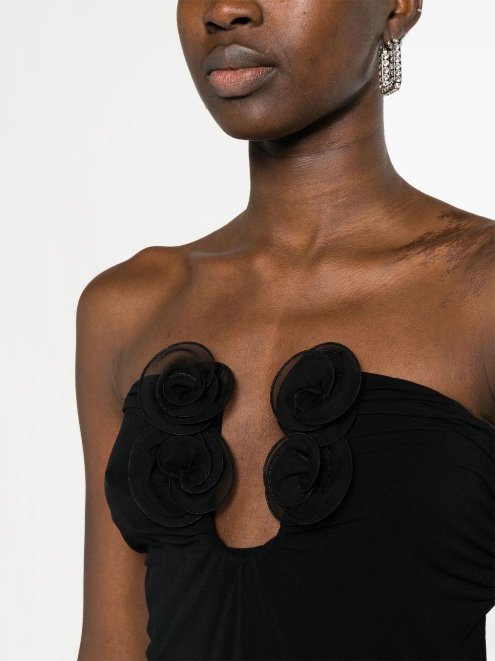 floral-appliquÃ© strapless maxi dress - 5