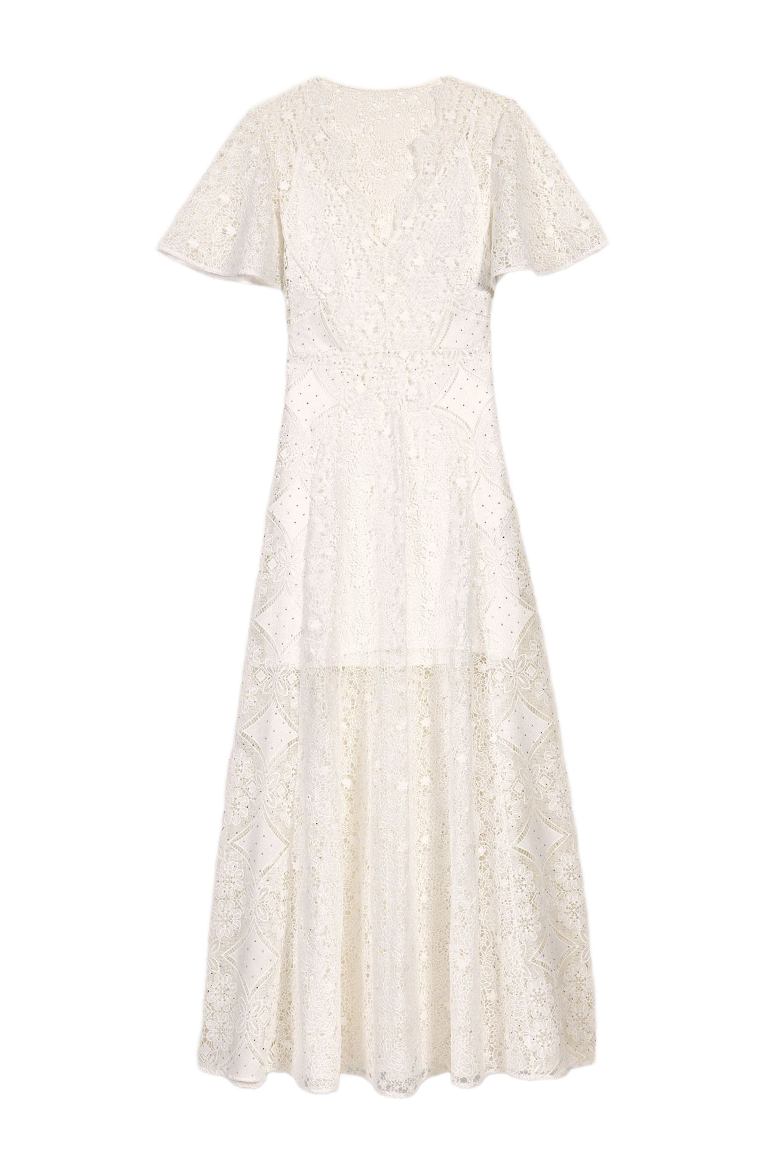 maje Floral guipure maxi dress in White at Nordstrom - 1