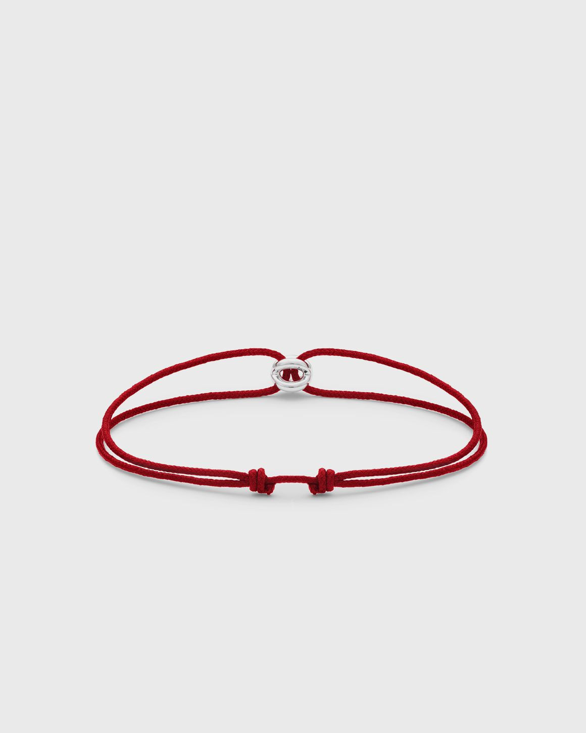 1g polished sterling silver red entrelacs cord bracelet - 2