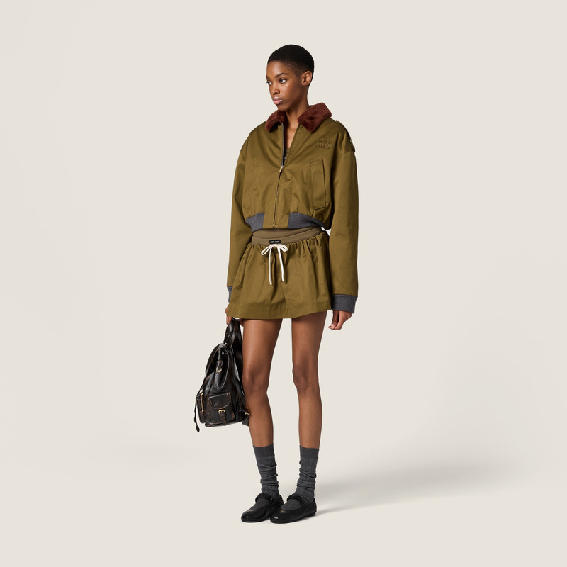 Miu Miu Cotton satin bomber jacket outlook