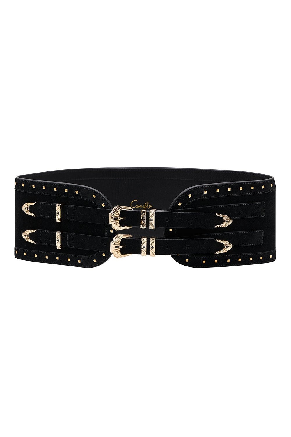 CINCHED BELT WITH DOUBLE BUCKLE - 1
