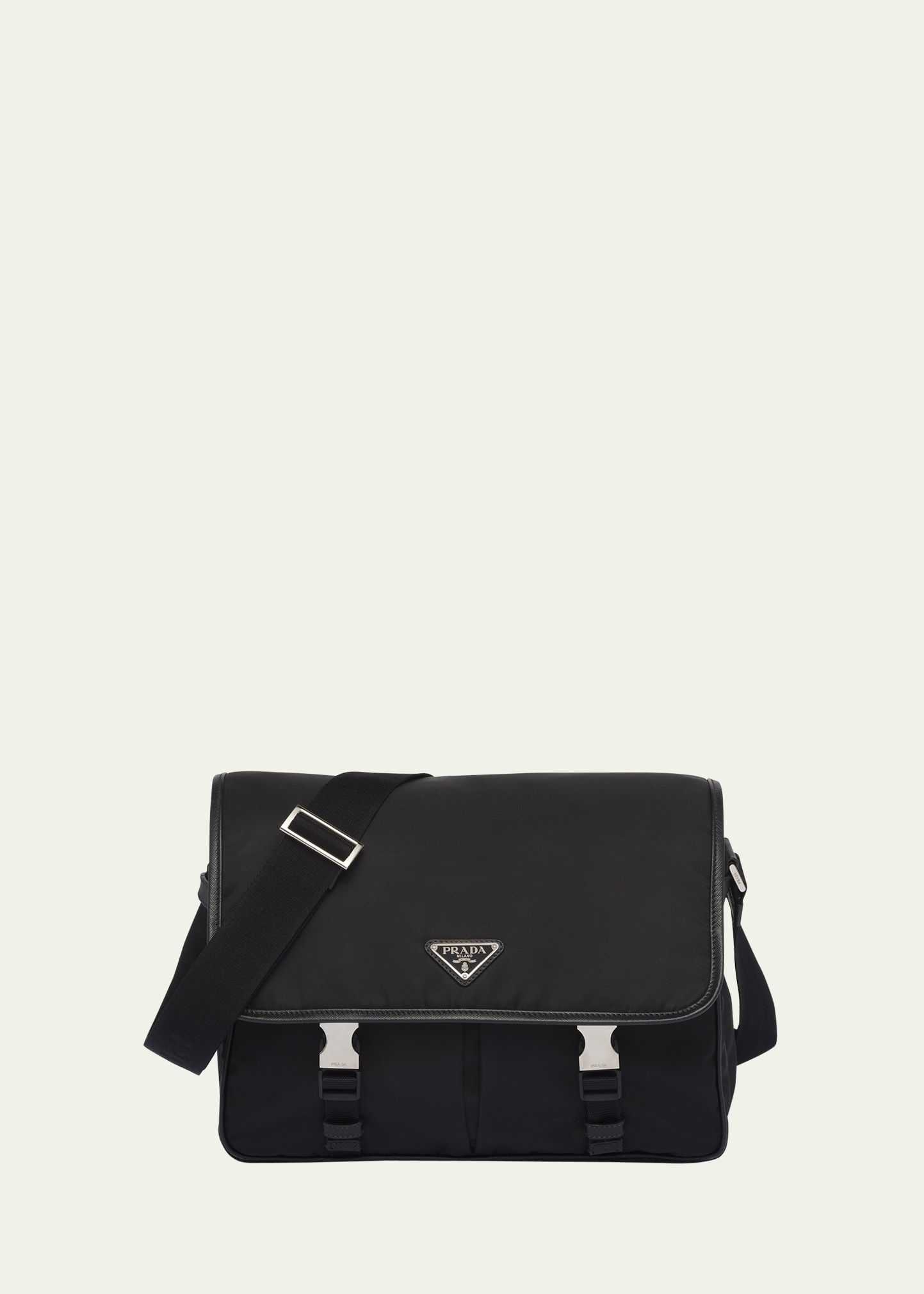 Men's Nylon and Leather Crossbody Bag - 1
