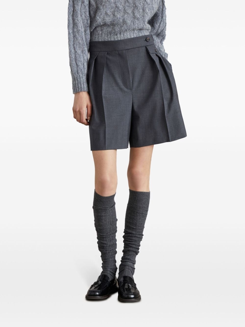 pleat-detailing shorts - 3
