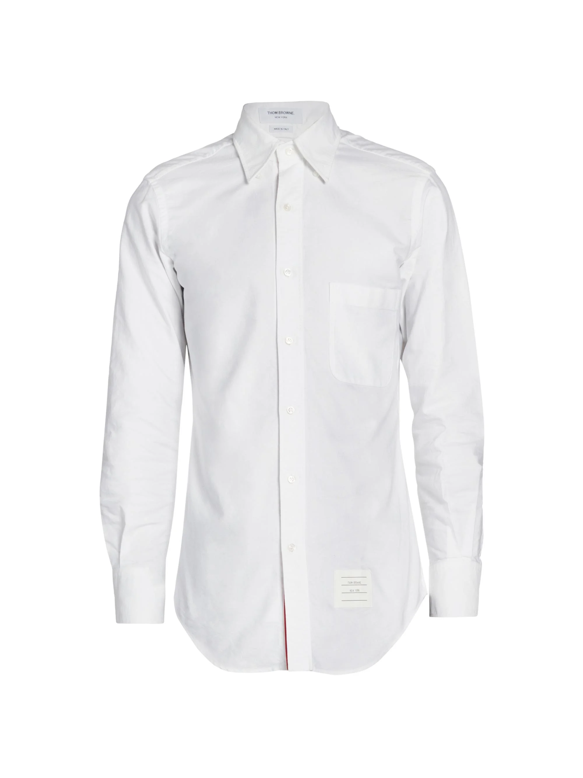 Men's Classic Button-Down Long-Sleeve Dress Shirt - White - 1