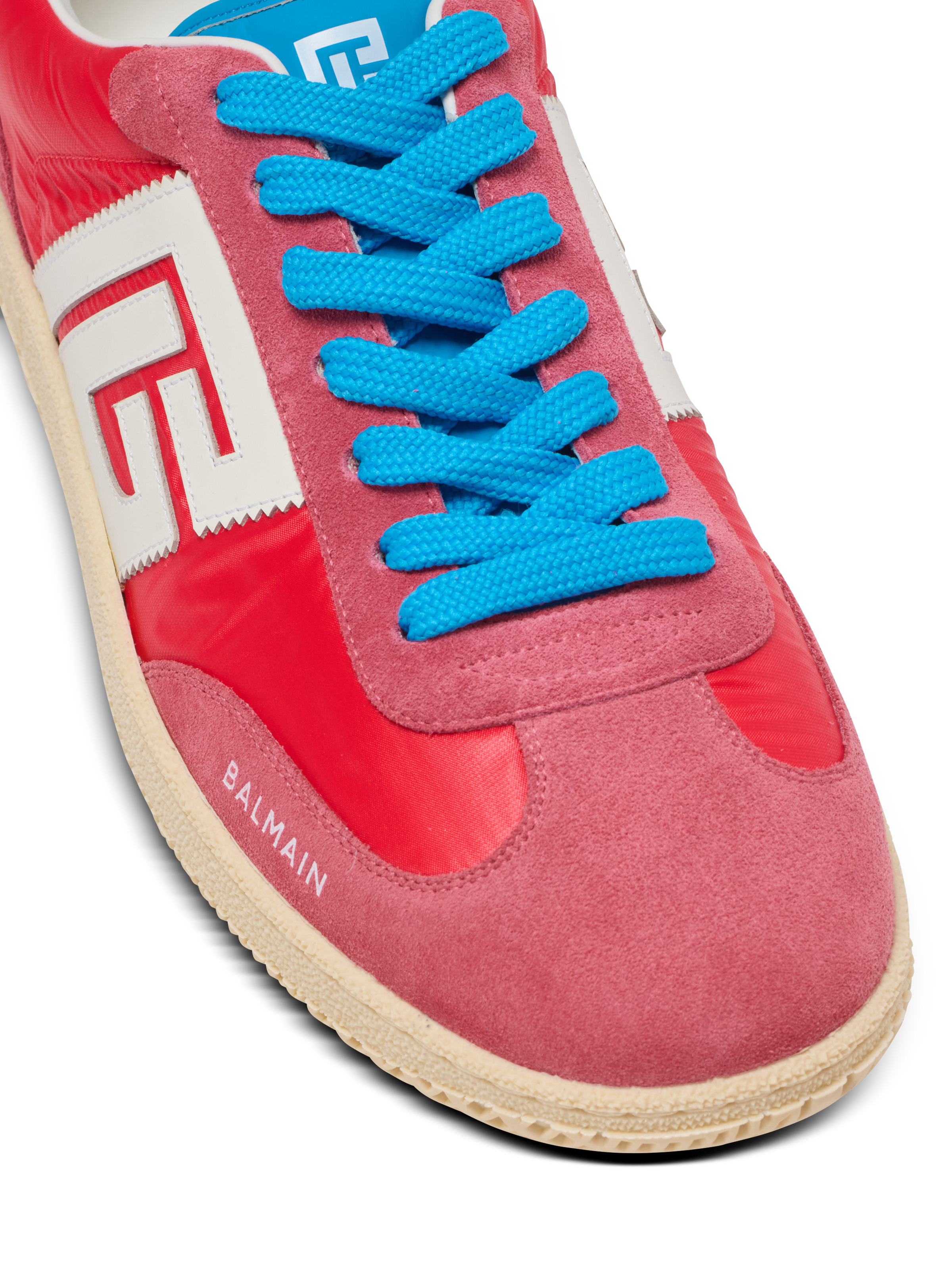 Balmain Swan suede and nylon trainers - 6