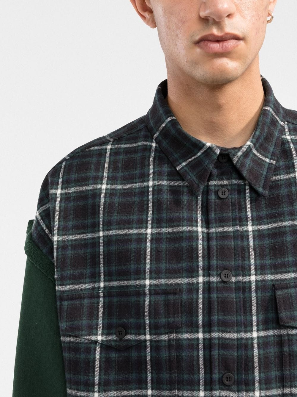 checked panelled shirt - 5