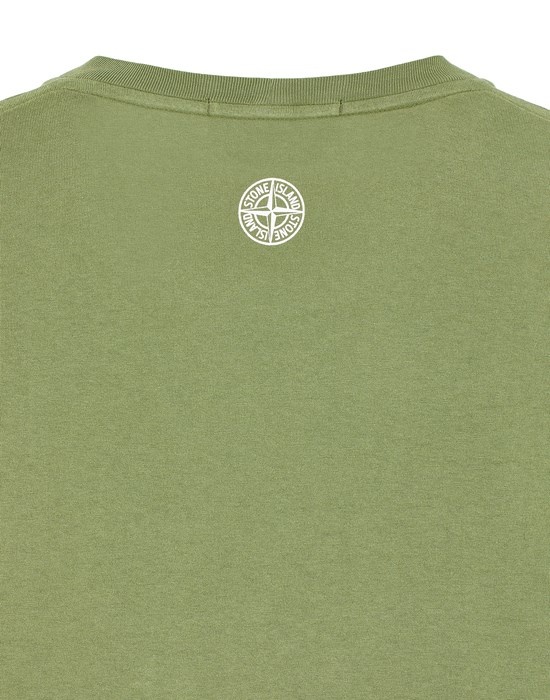 2NS92 30/1 COTTON JERSEY 'TRICROMIA ONE' PRINT_GARMENT DYED OLIVE GREEN - 4