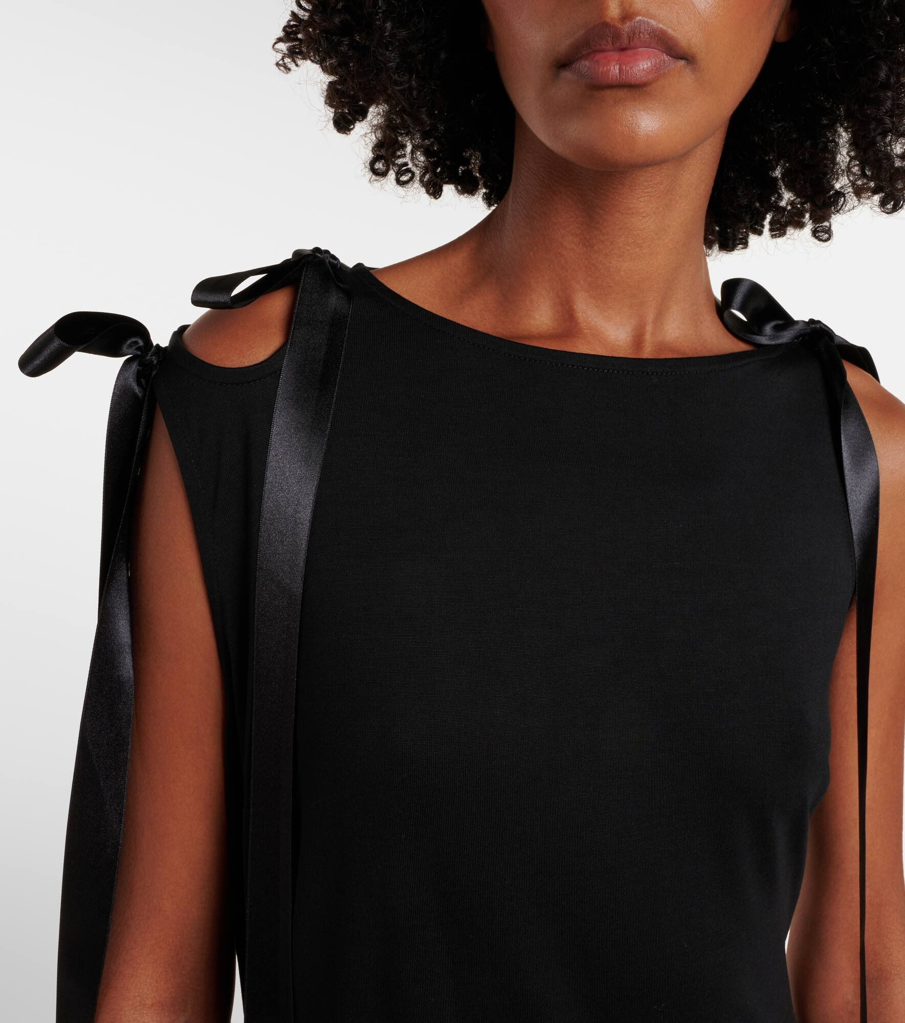 Bow-detail jersey midi dress - 4