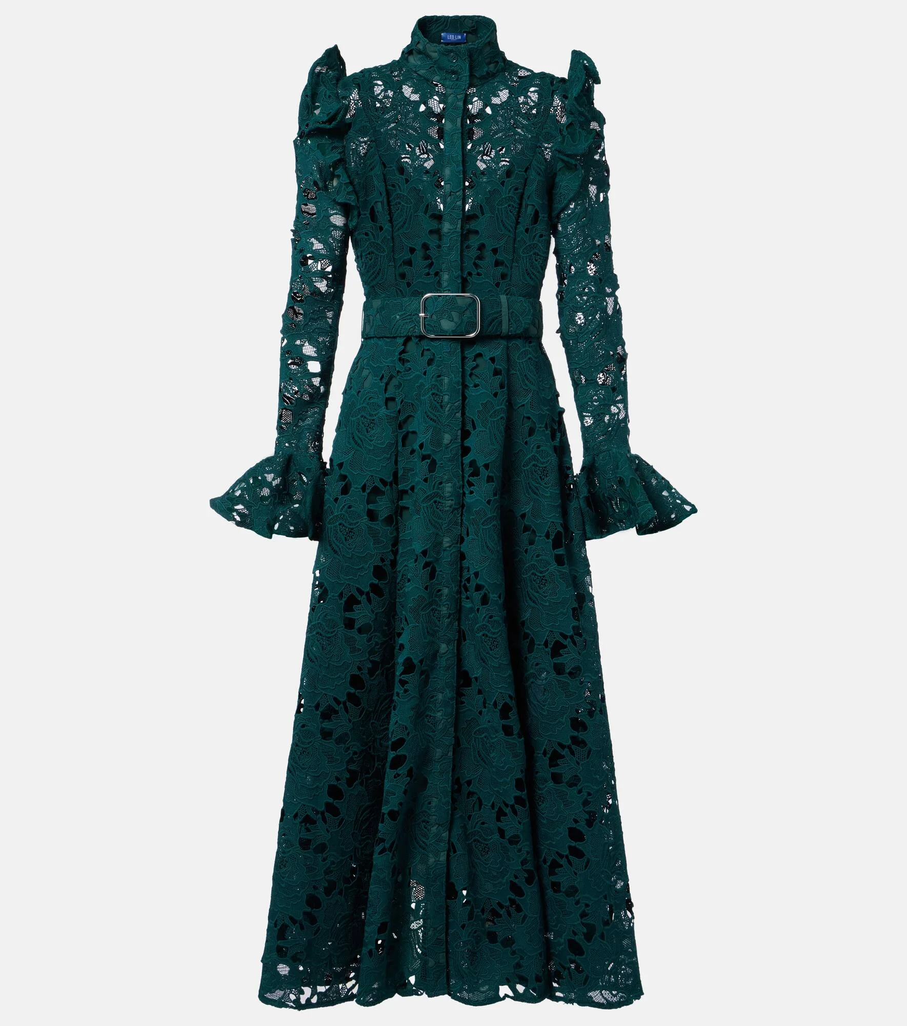 Aliyah belted lace midi dress - 1