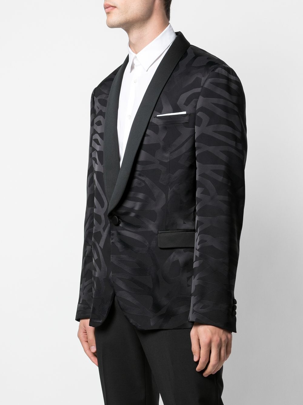 patterned satin jacket - 3