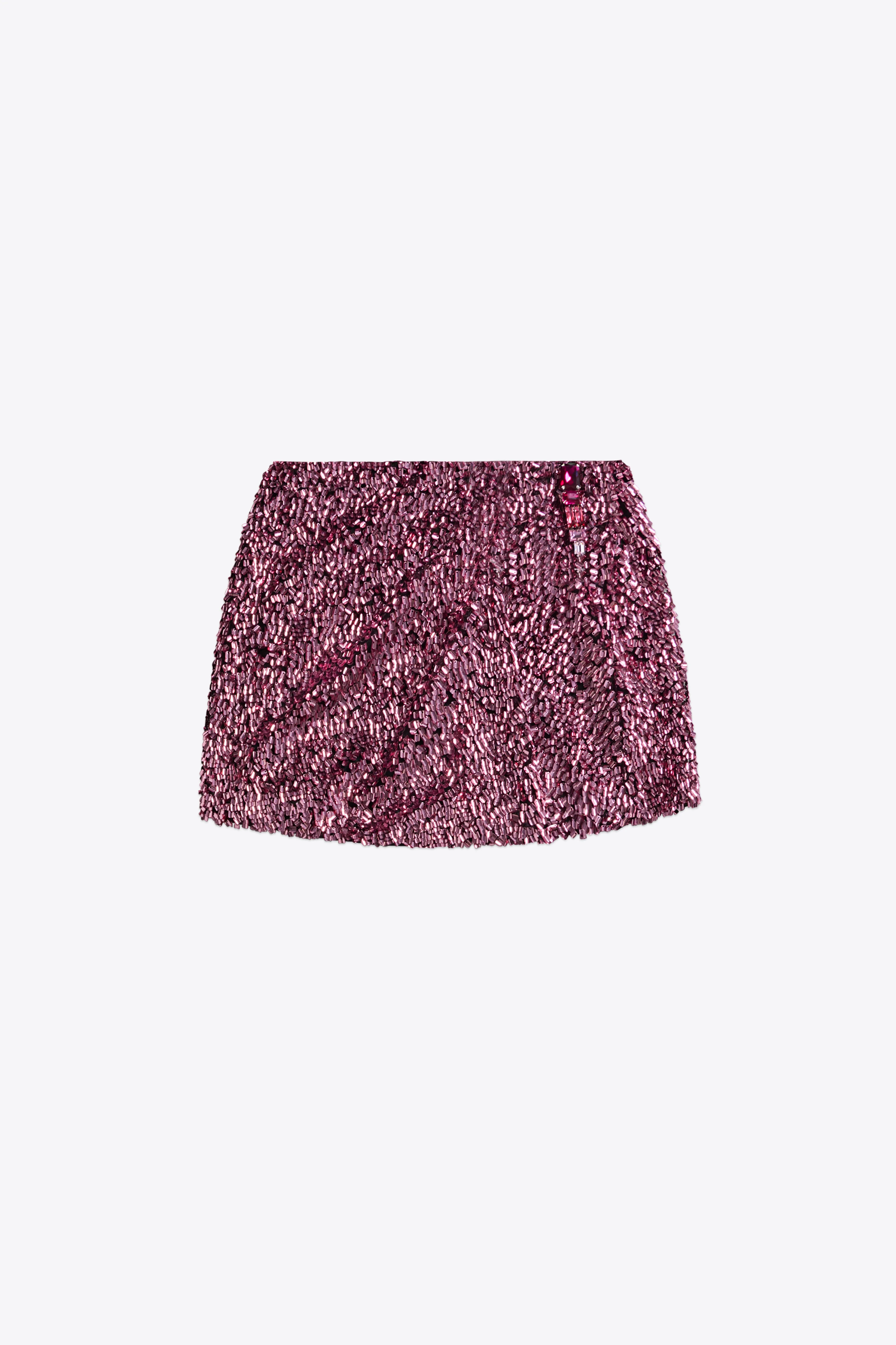 CRYSTAL CLUSTER SEQUIN MINI SKIRT - 1