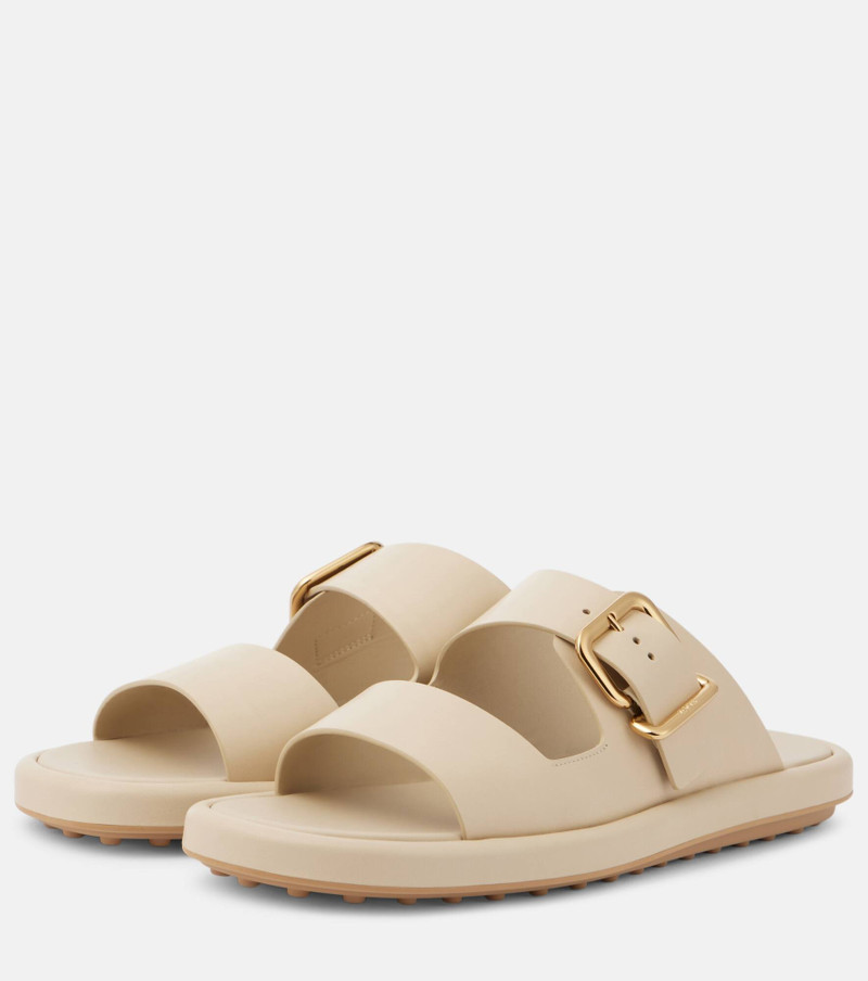 double-buckle leather sandals 4