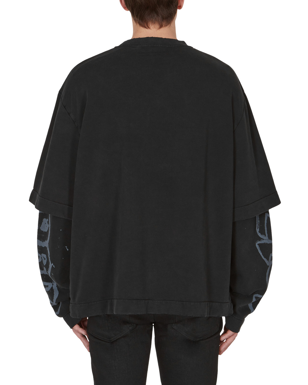 DOUBLE SLEEVE STAMP LOGO CREWNECK SWEATSHIRT - 5