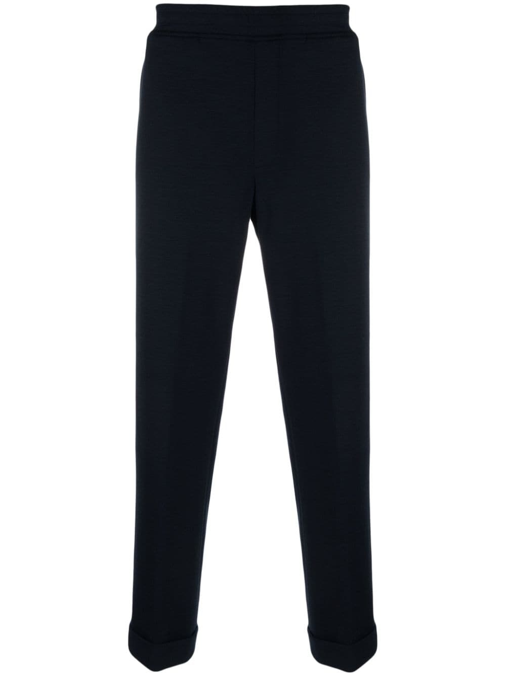 elasticated-waistband tapered trousers - 1