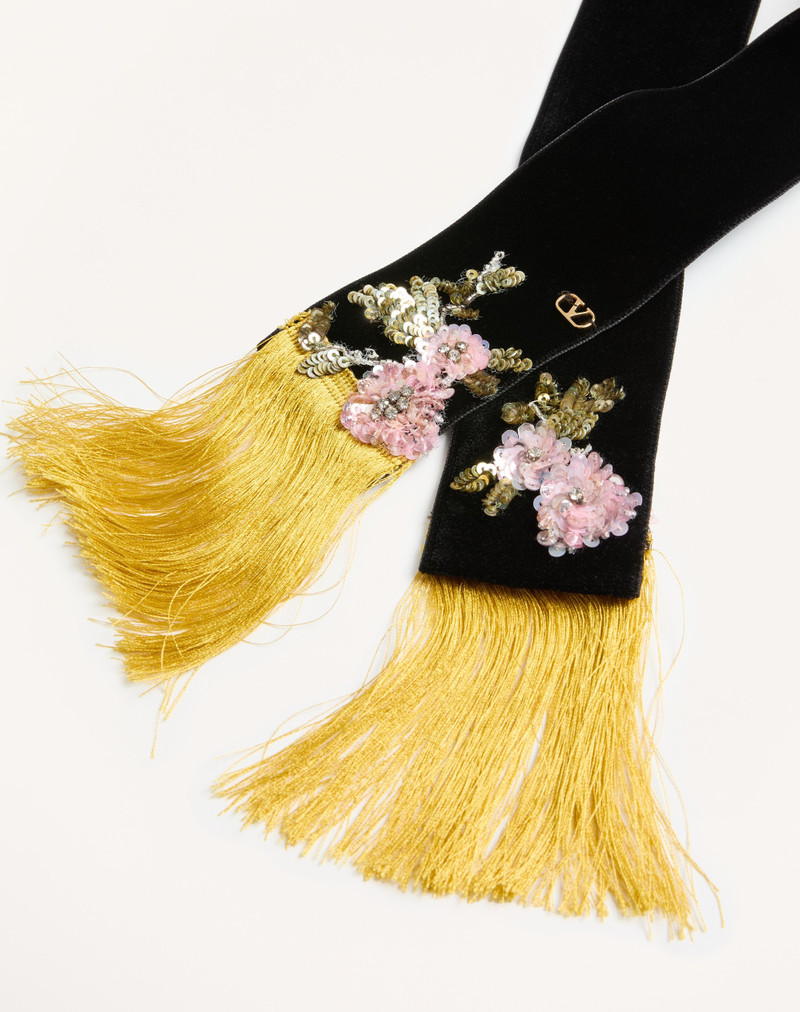 Valentino VALENTINO VELVET SCARF WITH EMBROIDERY outlook