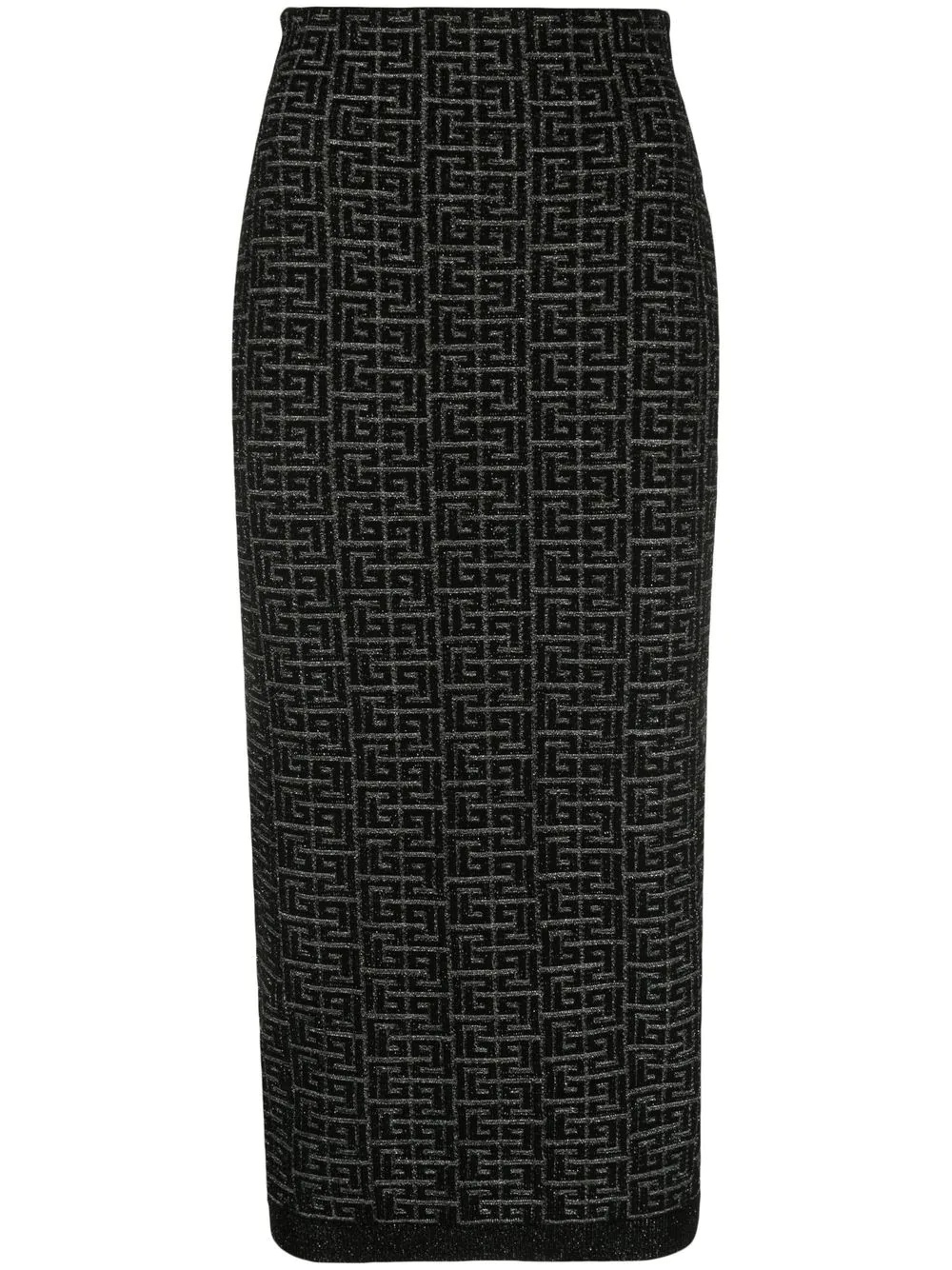 embossed-monogram midi skirt - 1
